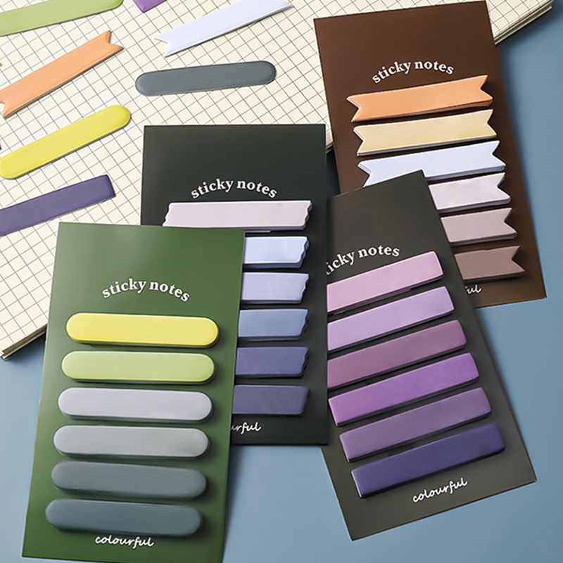 

【COD】Stiker indeks label warna Morandi siswa kantor menggunakan stiker bookmark klasifikasi-G