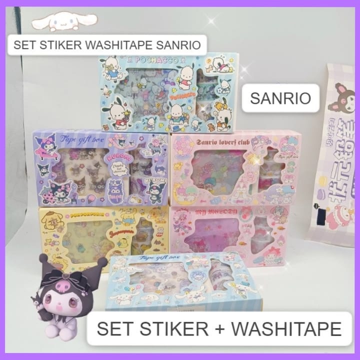 

GULAGULA - SET STIKER + WASHITAPE SANRIO | STIKER JURNAL | JOURNALING SET | WASHITAPE SET | JURNALING | DIARY | TEMPELAN DIARY | MEMO | POMPOMPURIN | MELODY | KUROMI | CINNAMO | STIKER LUCU | STIKER MURAH | STIKER WARNA WARNI | STIKER BOTOL MINUM