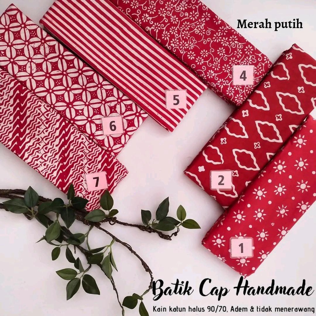 KAIN BATIK CAP, KAIN BATIK CAP MERAH PUTIH PEKALONGAN, KAIN BATIK SERAGAM