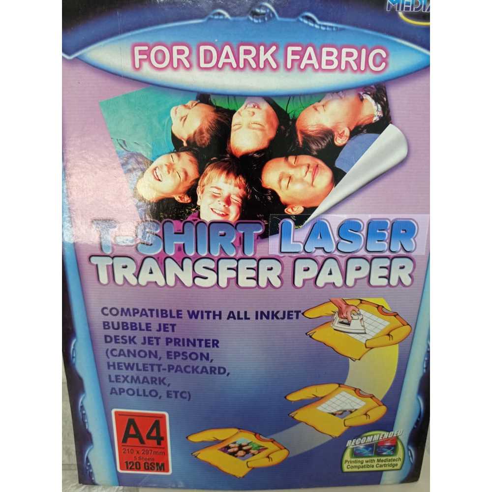 

T-Shirt Laser Transfer Paper DARK Fabric A4-120 GSM @5