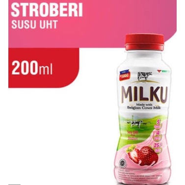 

Milku Susu UHT Rasa Strawbery 200 ml x 12 botol ORIGINAL