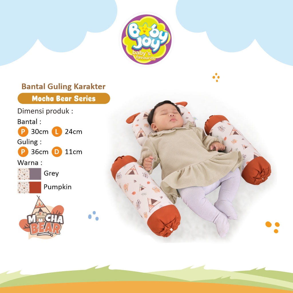 Baby Joy Bantal Guling Bayi Karakter Mocha Bear Series