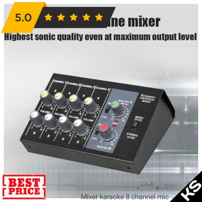 Karaoke Sound Mixer Echo Tone Audio - 8 Input Mic