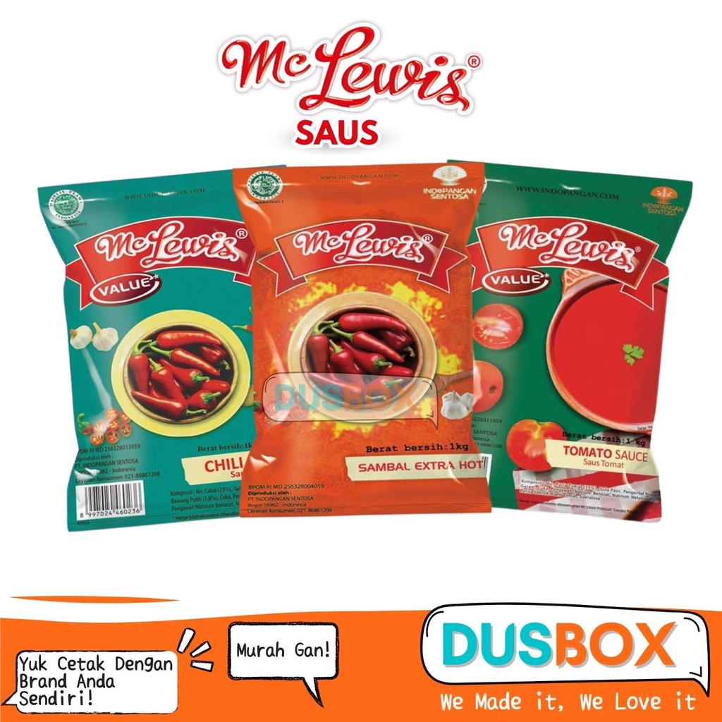 

Saus Mc Lewis / Saus Tomat / Saus Cabai / Saus Extra Pedas Mc Lewis