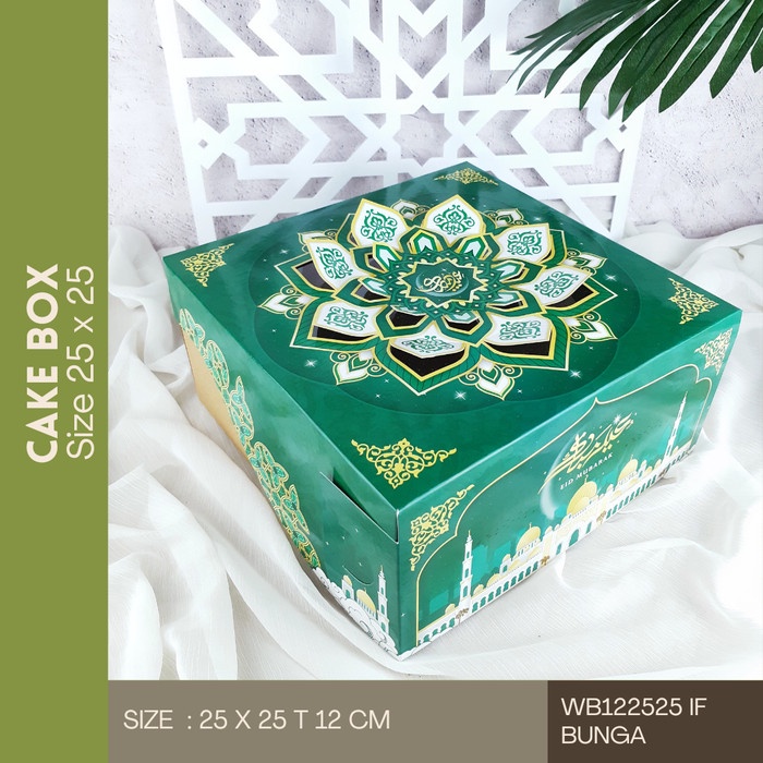 

Cake Box Lebaran 25x25 Hampers Packaging Idul Fitri WB122525 IF BUNGA