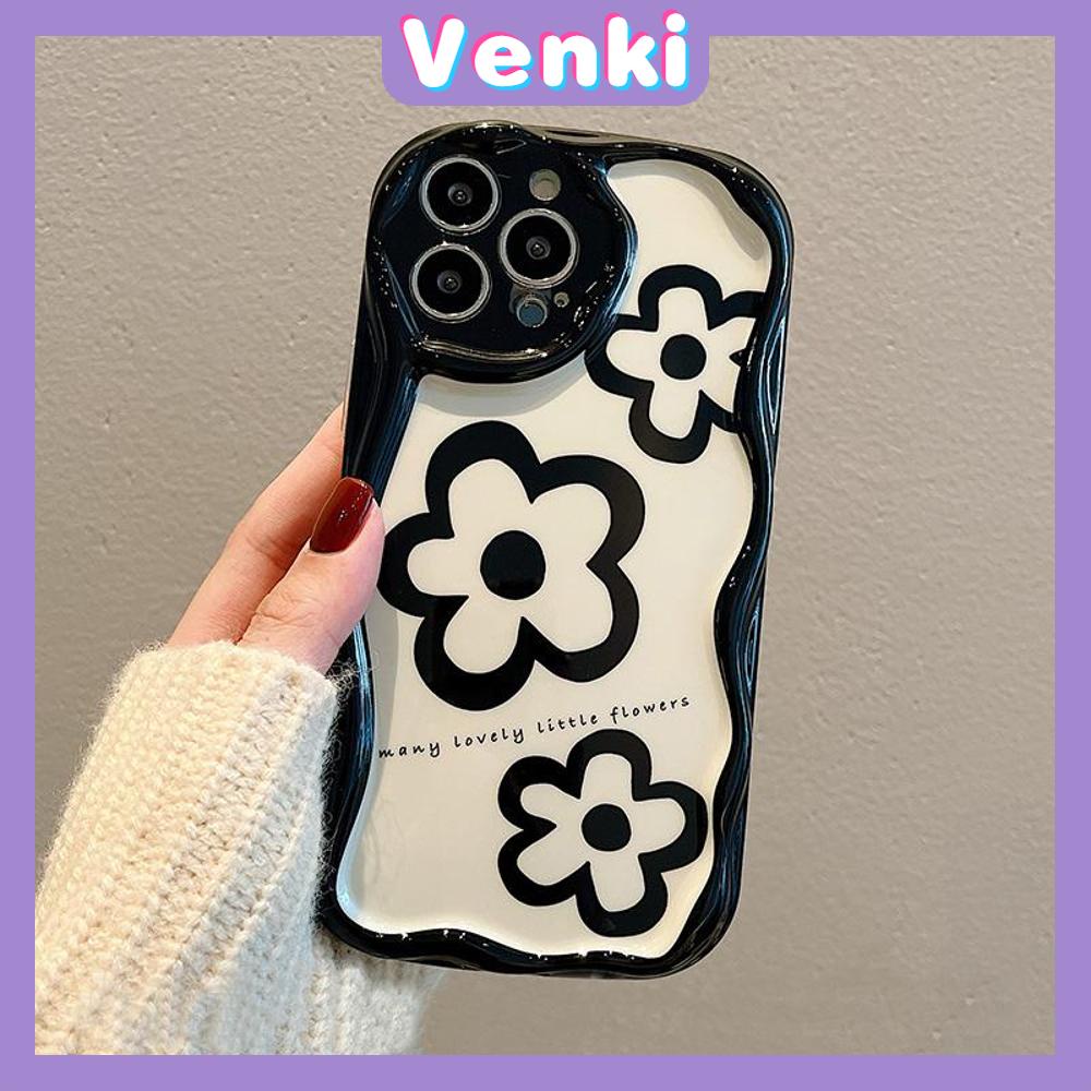 Case iPhone 11 Pro Max TPU Soft Glossy Curved Wave Case Cute Little Flower Camera Protection Shockproof For iPhone 14 13 12 11 Plus Pro Max 7 Plus X XR