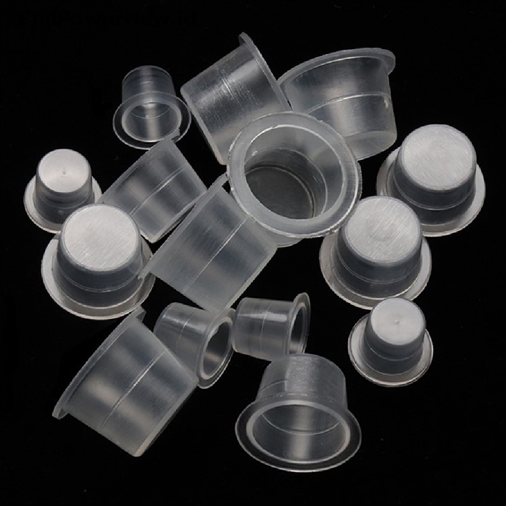 Power 100PCS S/M/L Plastik Sekali Pakai Tato Tinta Cups Makeup Permanen ID