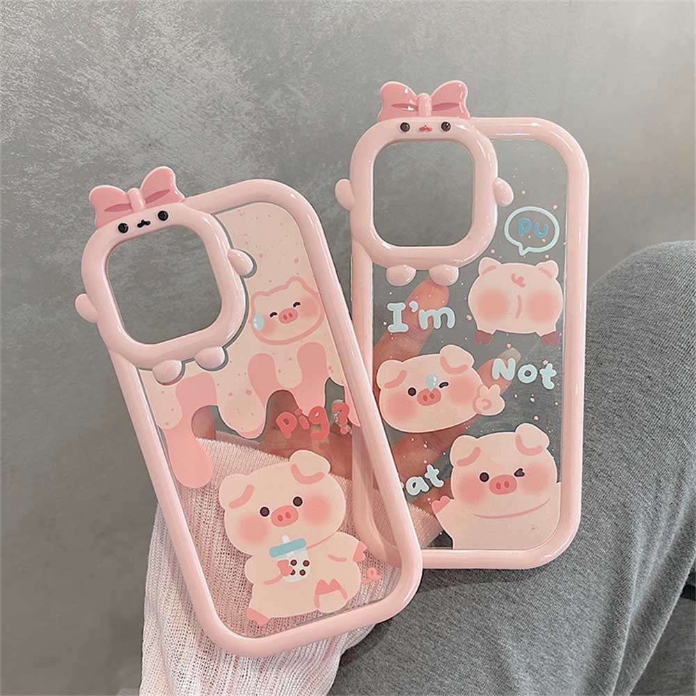 Cute Case Redmi Note 11 Pro Note 11S 10C 10A 10 9C 9A 9T 9 Note10 5G 10s Note9 Note8 Poco X3 NFC M3 Penutup Casing Ponsel Kartun Babi Lucu