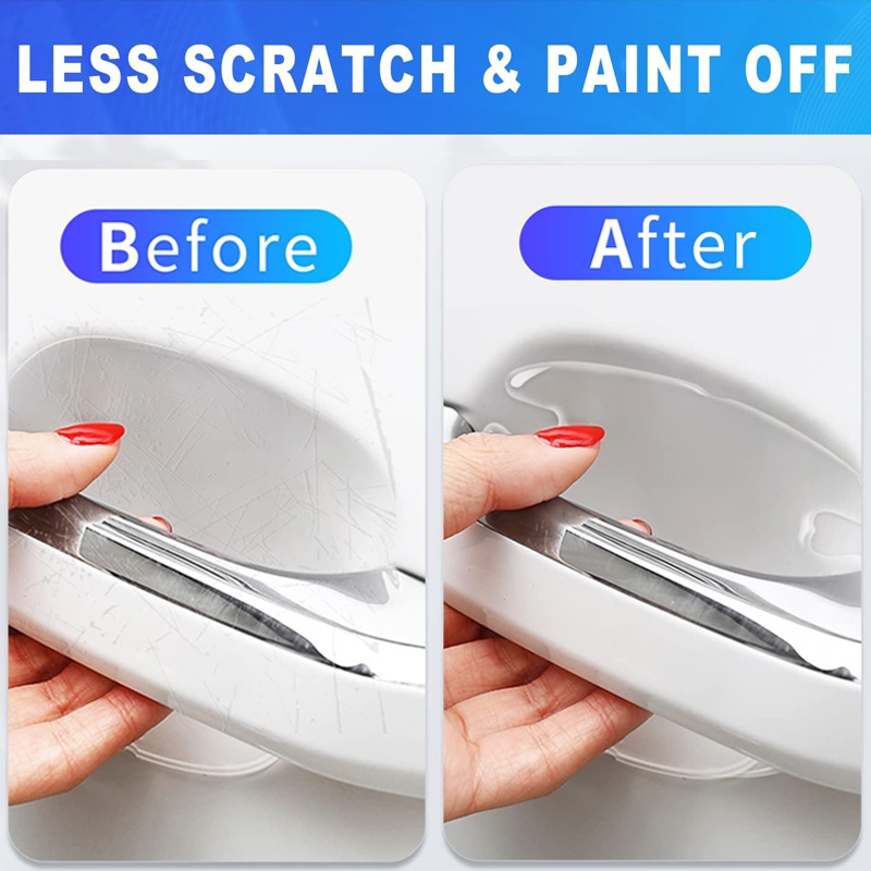 8pc 4pcs handle Pintu Mobil Mangkok scratch Stiker Perlindungan universal Tak Terlihat cars Stiker Mobil anti-Tabrakan Perlindungan Tali