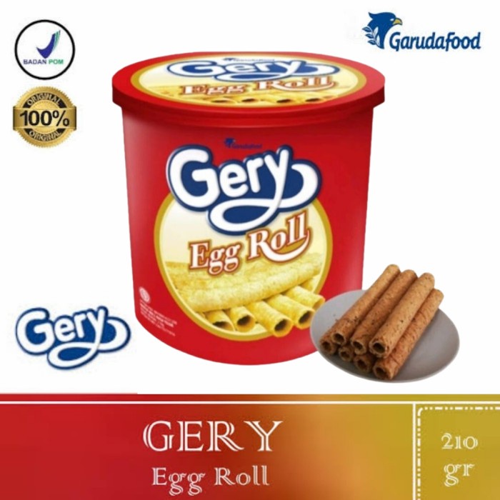 

GERY Egg Roll 210gr biskuit kaleng lebaran enak murah