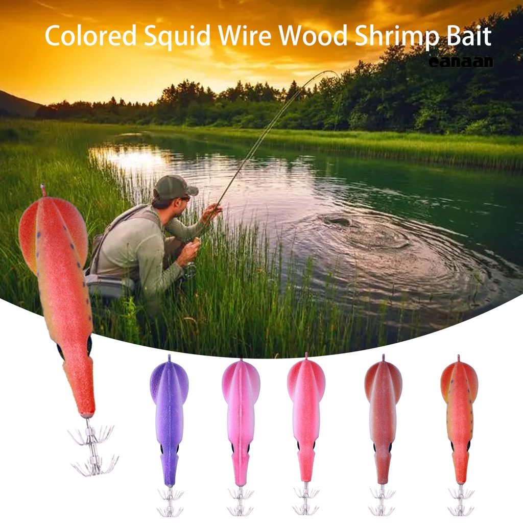 Cnn-9.5cm/6g Umpan Pancing 3D Mata Simulasi Buatan Sotong Kayu Udang Jig Untuk Memancing Outdoor