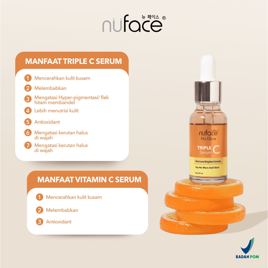 Nuface Nu Glow Triple C Serum Liquid Serum Wajah Triple Vitamin C 20ml