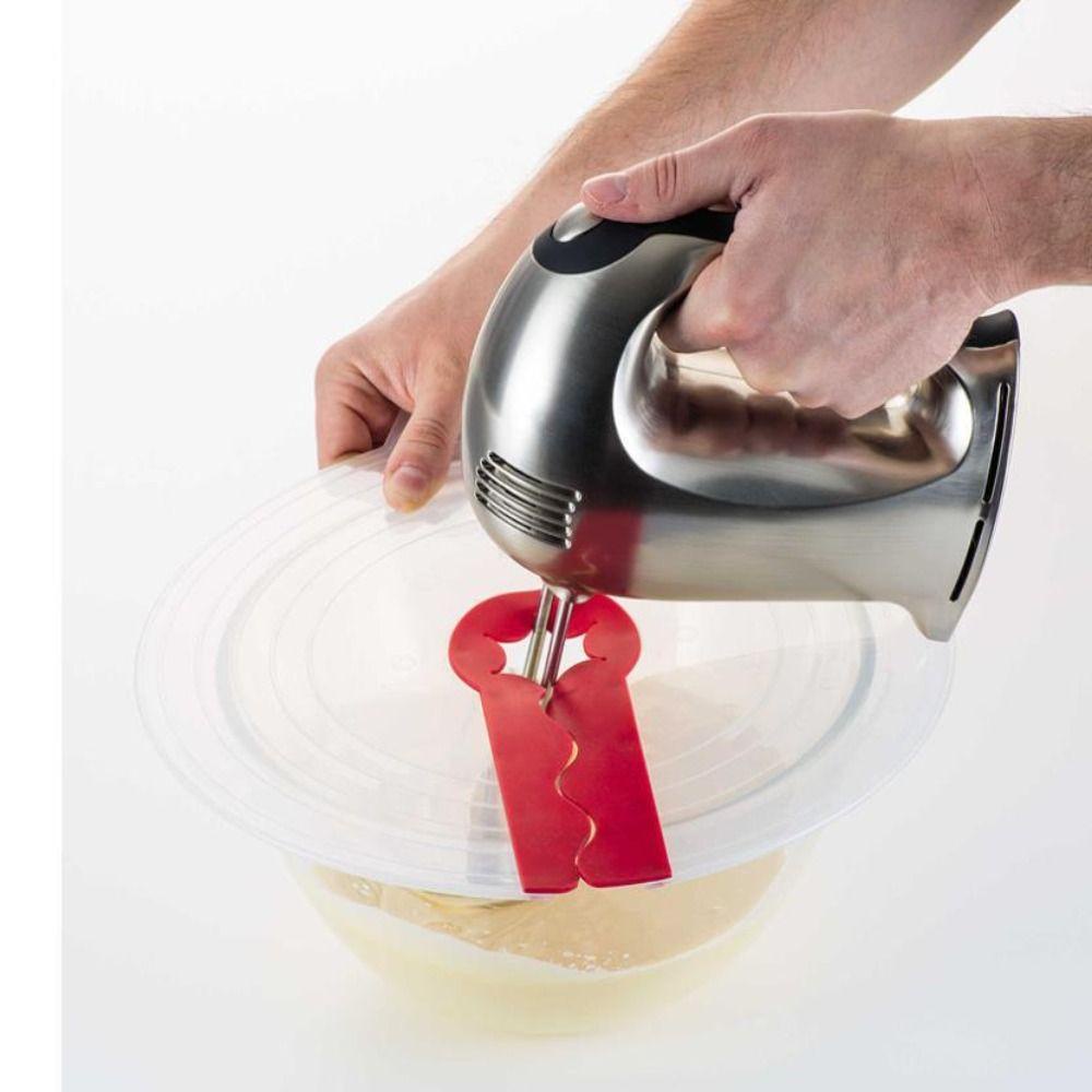 [Elegan] Mangkok Tutup Mudah Dibersihkan Splash Proof Cream Alat Baking Tutup Mixer Telur Plastik