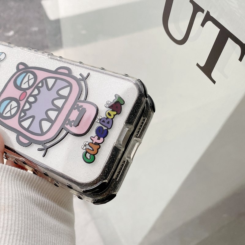 Fashion LOEVE &amp; Bigmouth Monster Galaxy Point Flash Casing Soft Case HP iP iPhone 14 13 12 11 Pro Max FTD New Cover Apple