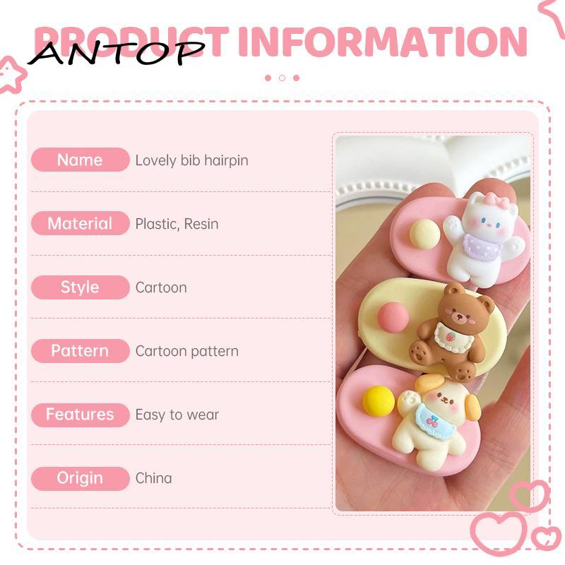 [Antop Termurah] Klip Duckbill Oval Manis Lucu Bib Kartun Jepit Rambut Beruang Kecil Kucing Anjing Klip Samping