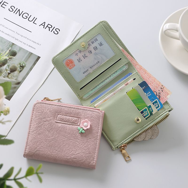 Sera rasa desain baru dompet kecil wanita bagian pendek lucu gadis Jepang hati multi-kartu kartu tas perubahan all-in-one tas dompet