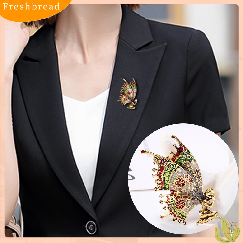 &lt; Freshbread &gt; Bros Pin Vintage Hias Alloy Butterfly Angel Brooch Pin Untuk Aksesoris Pakaian