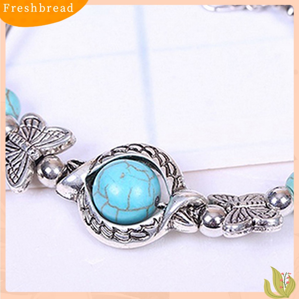 &lt; Freshbread &gt; Fashion Wanita Turquoise Beads Gelang Paduan Menawan Bangle Perhiasan Hadiah