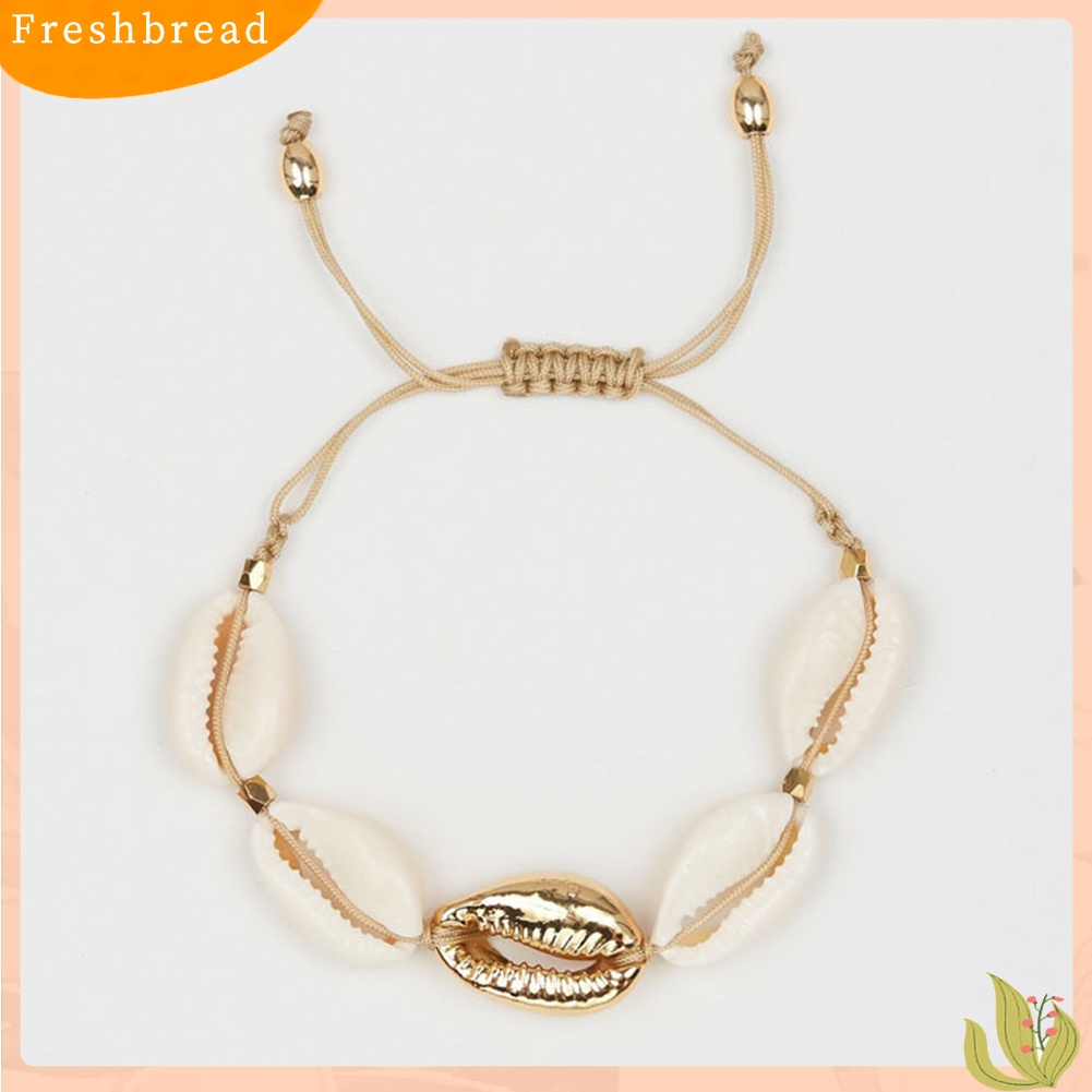 &lt; Freshbread &gt; Bohemia Cowrie Shell Gelang Musim Panas Pantai Wanita Handmade Bangle Perhiasan Hadiah