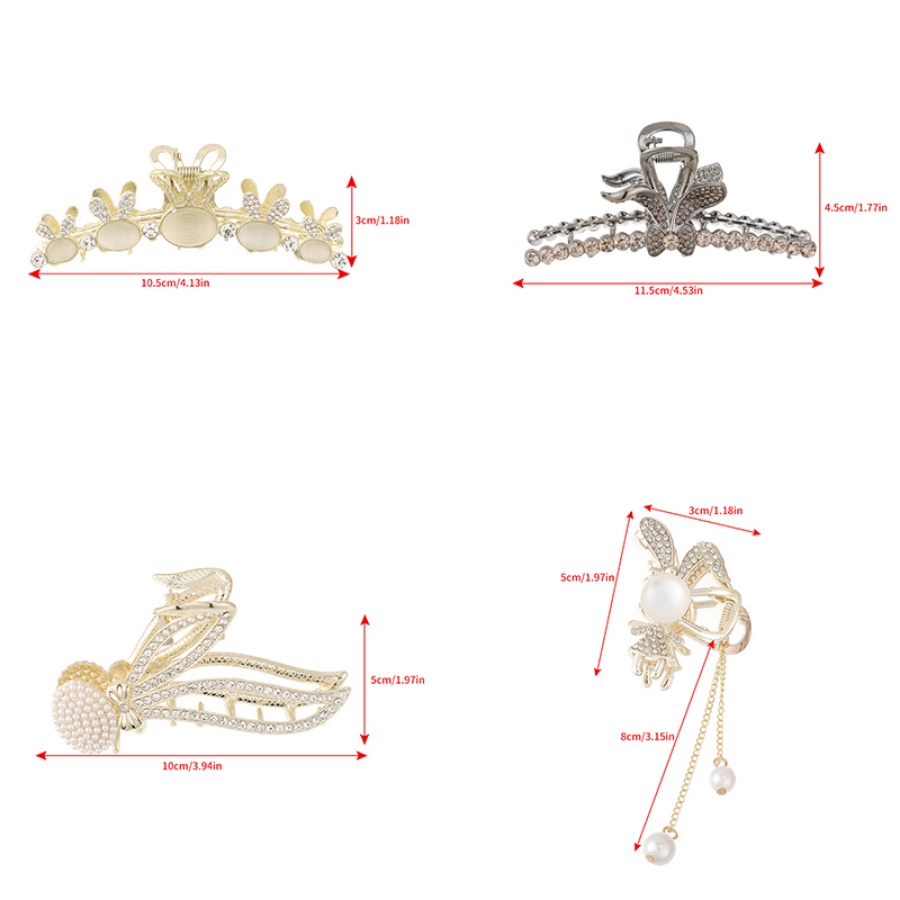 Korea Alloy Kelinci Mutiara Berlian Imitasi Rambut Klip Lucu Kristal Rumbai Jepit Rambut Hairpin Woman Hair Accessories