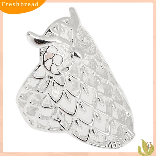 &lt; Freshbread &gt; Fashion Wanita Burung Hantu Berongga Jari Cincin Cukup Lucu Fashion Aksesoris Hadiah