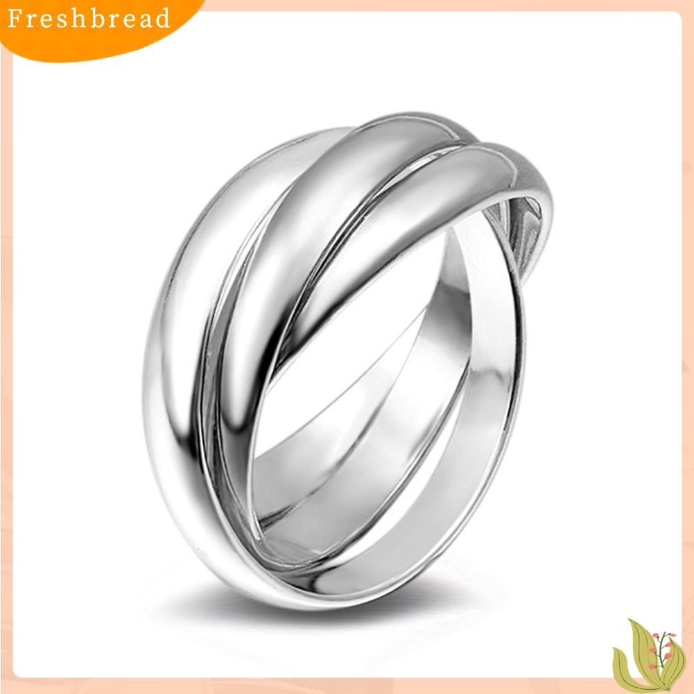 &lt; Freshbread &gt; Wanita Kreatif Halus 3circles Cross Finger Cincin Hadiah Perhiasan Pesta Pernikahan