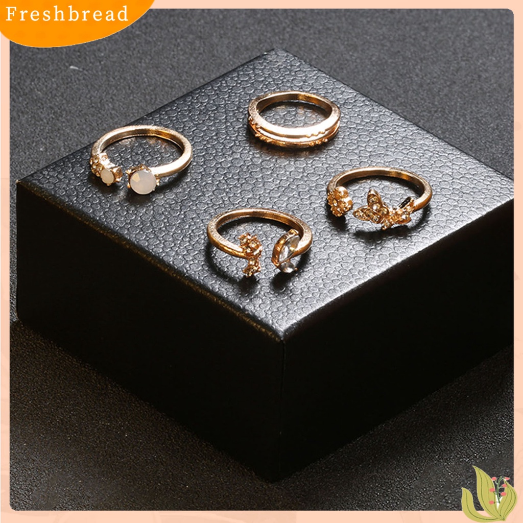 &lt; Freshbread &gt; 7 Pcs Knuckle Rings Butterfly Bunga Berlian Imitasi Wanita Indah Berkilau Rings Rings Perhiasan Aksesoris