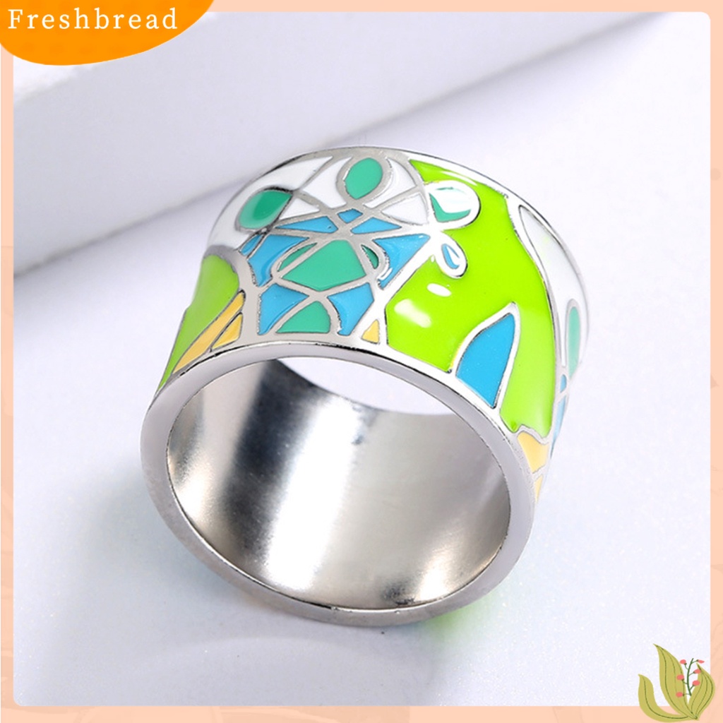 &lt; Freshbread &gt; Cincin Kepribadian Handmade Artistik Epoxy Hijau Bentuk Daun Jari Cincin Perhiasan Aksesori