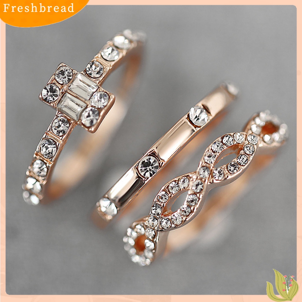 &lt; Freshbread &gt; 3Pcs/Set Ring Kit Hias Minimalis Set Cincin Jari Individualitas Khas Untuk Pakaian Sehari-Hari