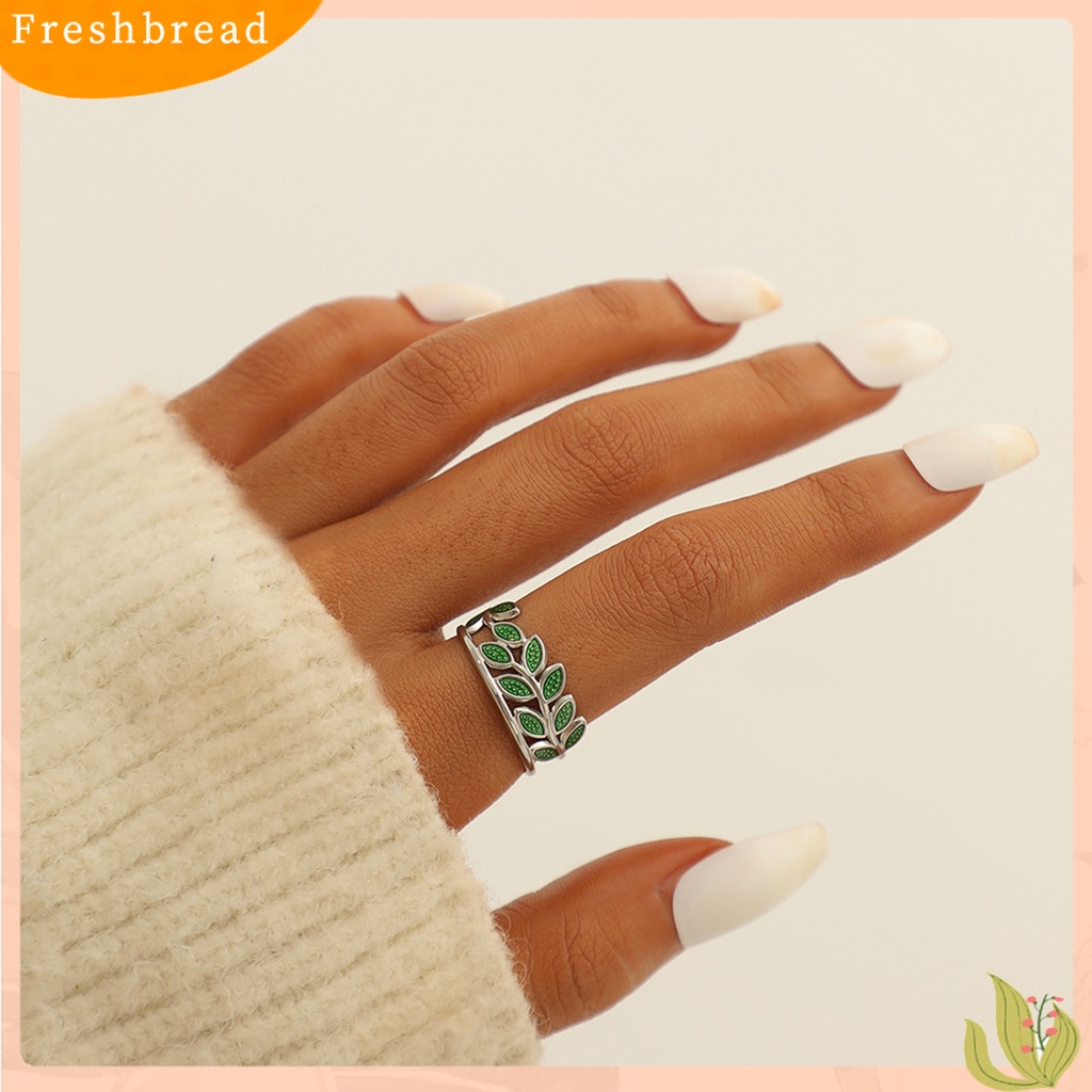 &lt; Freshbread &gt; Cincin Wanita Daun Bunga Hati Warna Cerah Perhiasan Pembukaan Adjustable Finger Ring Untuk Pesta Perjamuan Prom