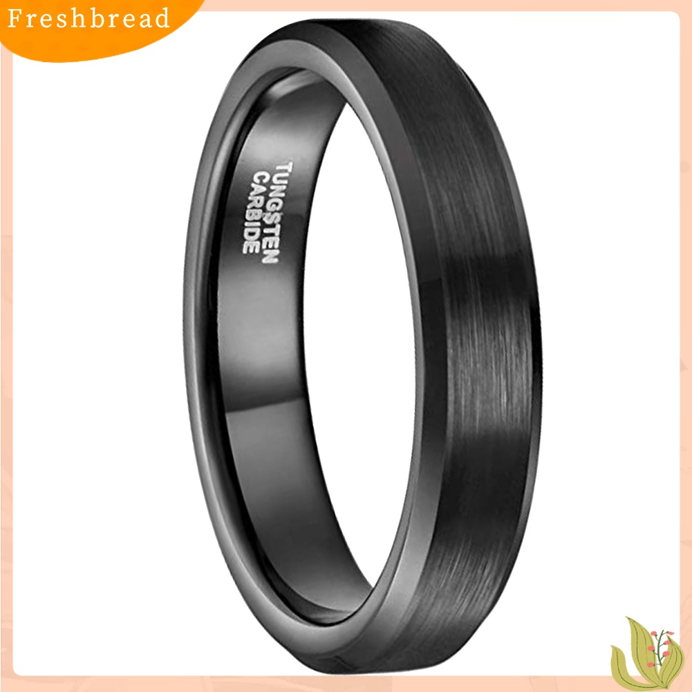 &lt; Freshbread &gt; Pernikahan Pertunangan 4mm Tungsten Carbide Band Cincin Pria Wanita Jari Perhiasan Hadiah