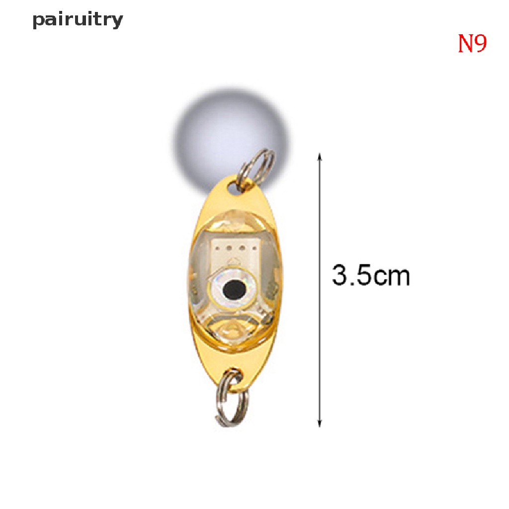 Prt LED Umpan Pancing Ikan Flash Lamp Blink Fishing Tackle Metal Spoon Lure Light PRT