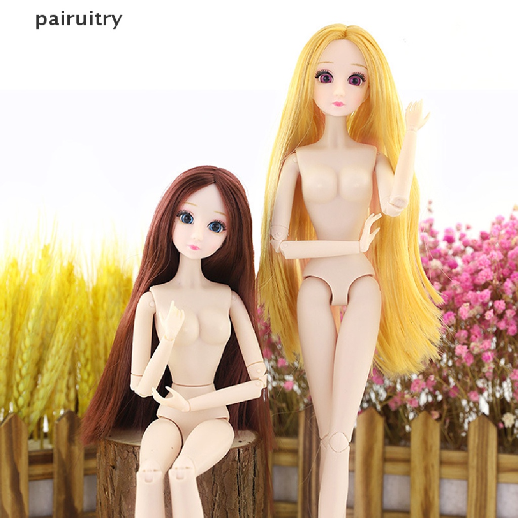 Prt 18sambungan Bergerak 30cm Mata 3D Boneka Plastik Anak Perempuan Mainan DIY Multiwarna Nude Body PRT