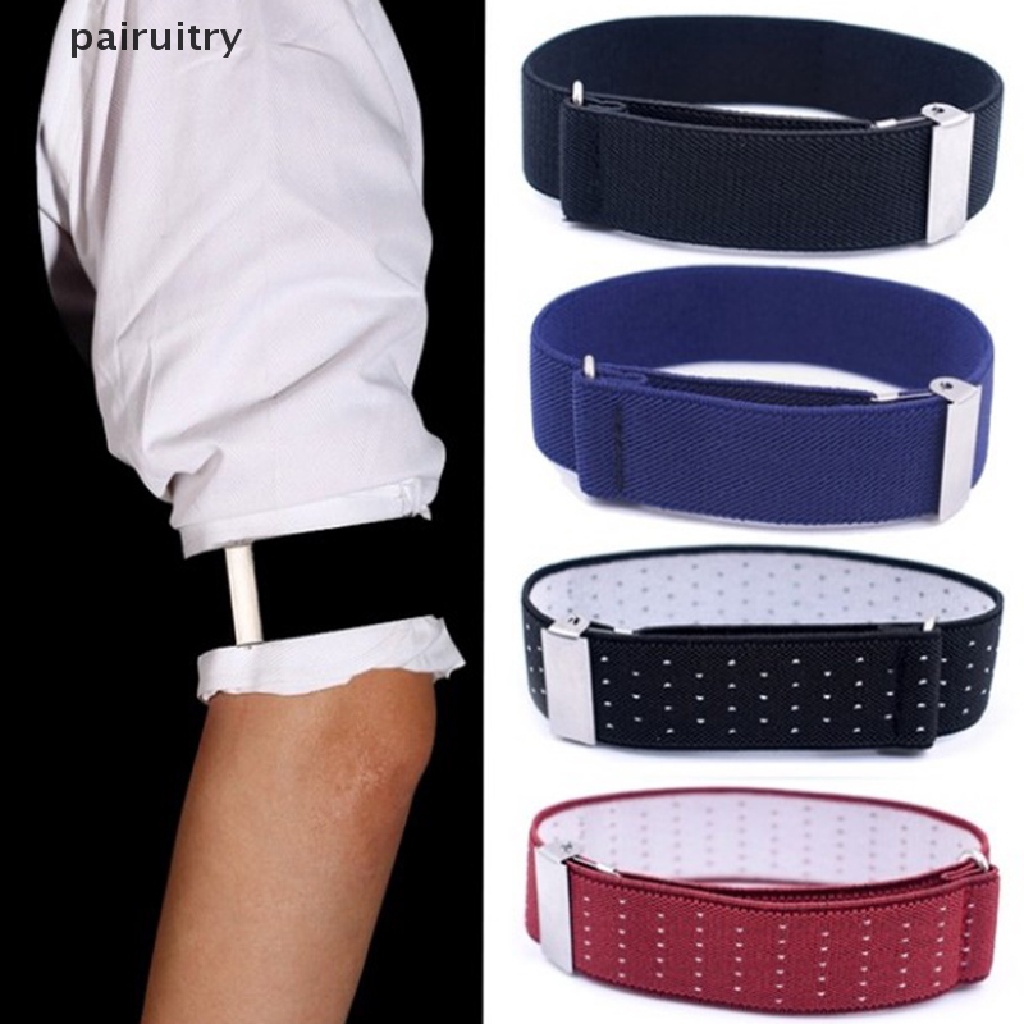 Prt 1pasang Kemeja Pria Adjustable Armband Sleeve Garter Bartender Manset Holder PRT