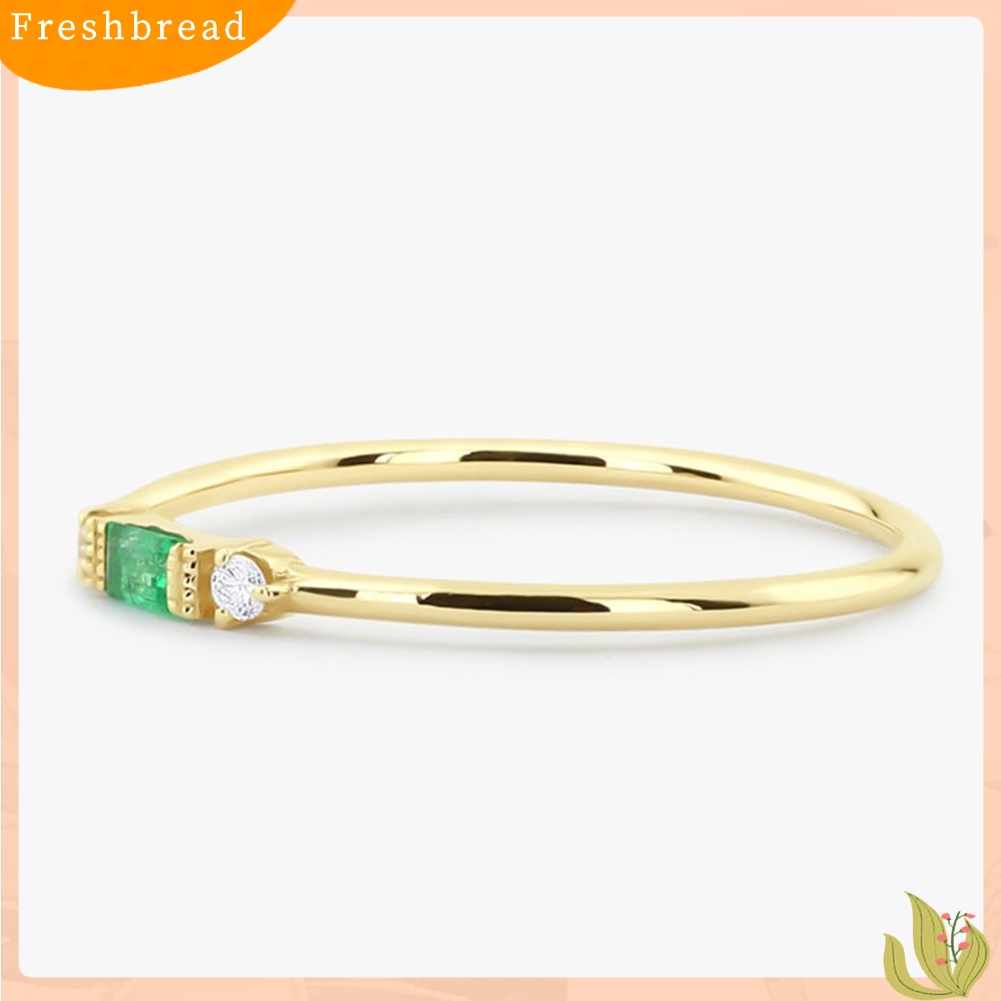 &lt; Freshbread &gt; Wanita Cubic Zirconia Tergabung Band Finger Cincin Pernikahan Pertunangan Perhiasan Hadiah