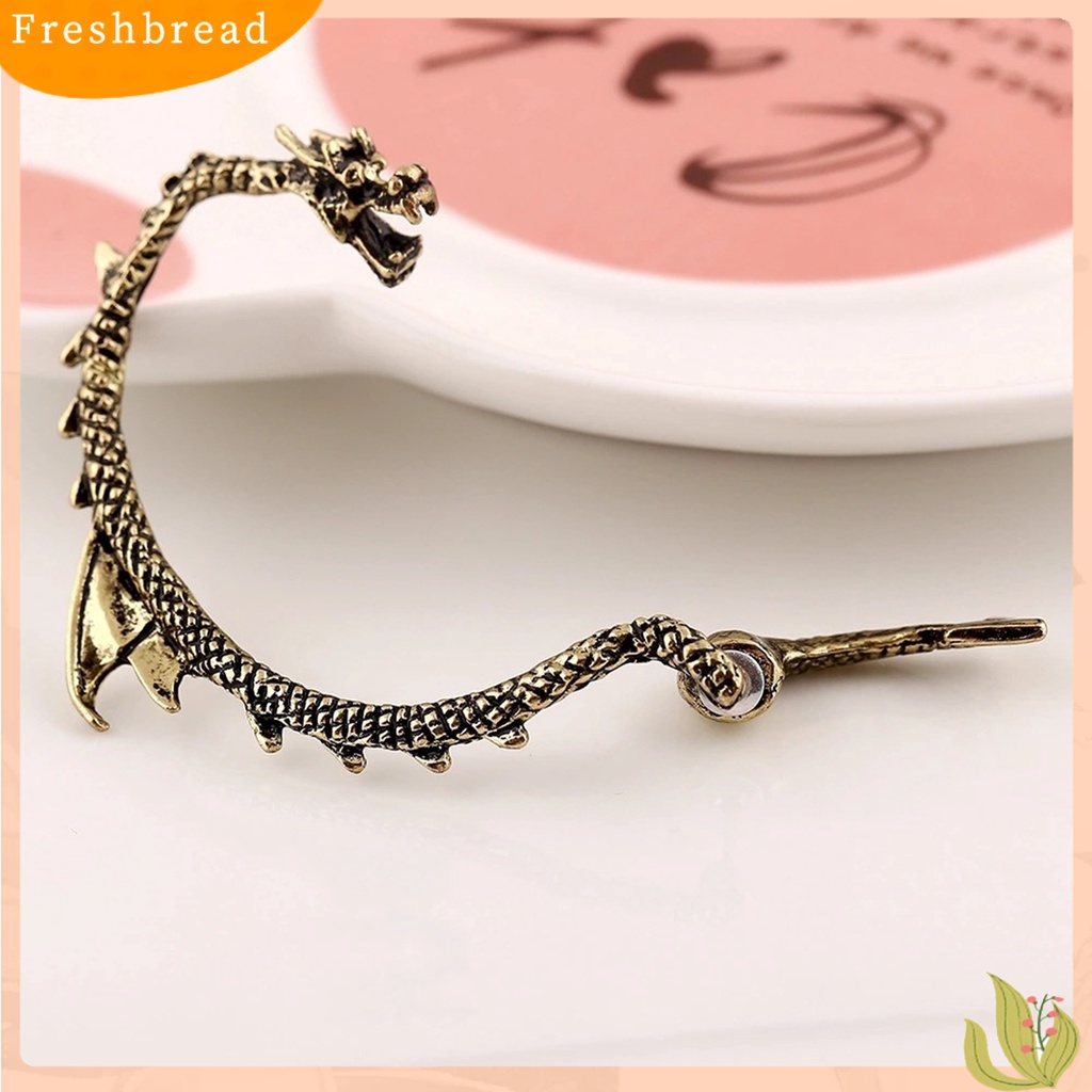 < Freshbread > 1Pc Anting Lilit Telinga Punk Retro Gaya Bahan Alloy Bentuk Naga