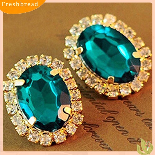 &lt; Freshbread &gt; Fashion Wanita Berlian Imitasi Ear Stud Earrings Eardrop Istana Gaya Perhiasan Hadiah