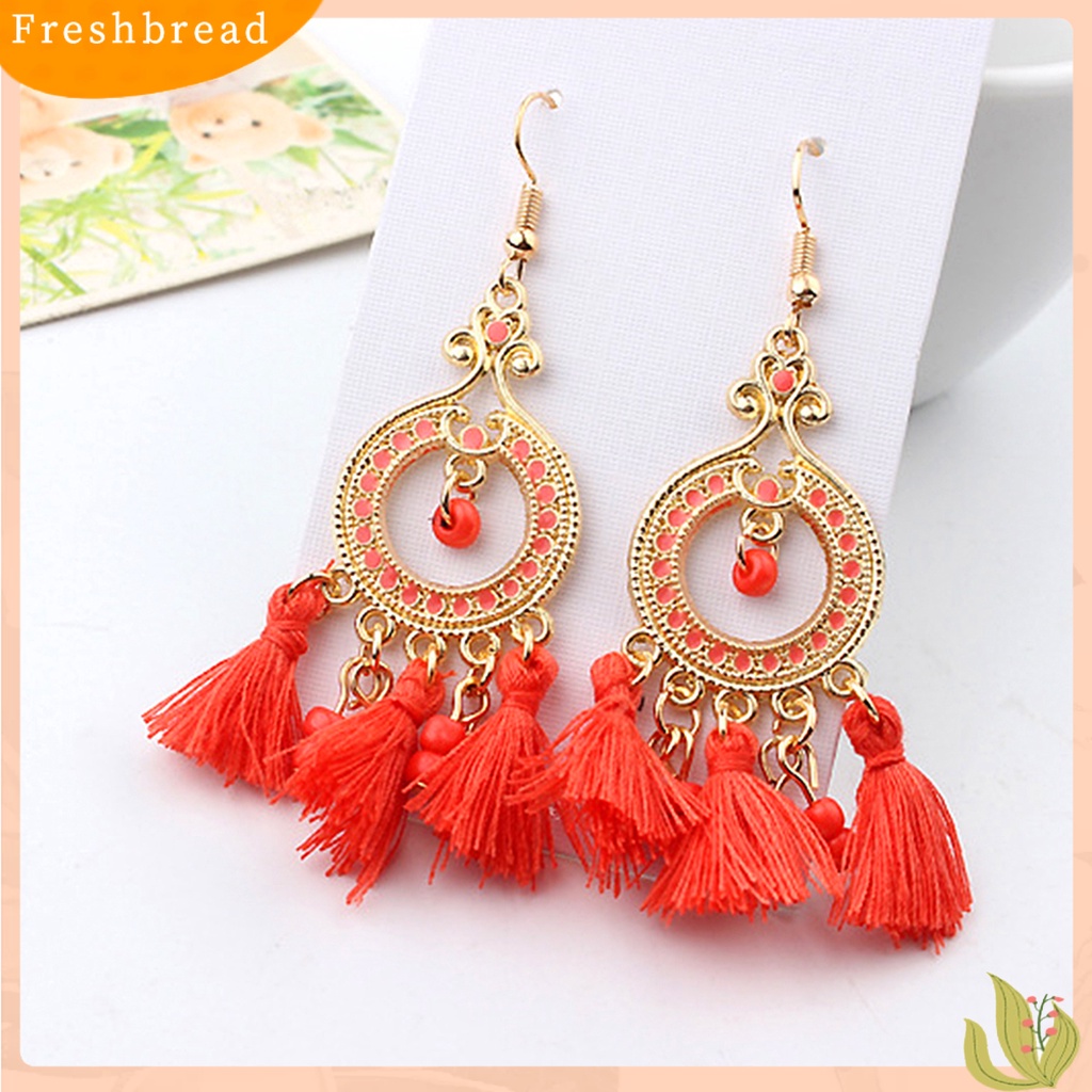 &lt; Freshbread &gt; Anting Gaya Bohemian Rumbai Paduan Indah Drop Menjuntai Anting Kait Untuk Wanita