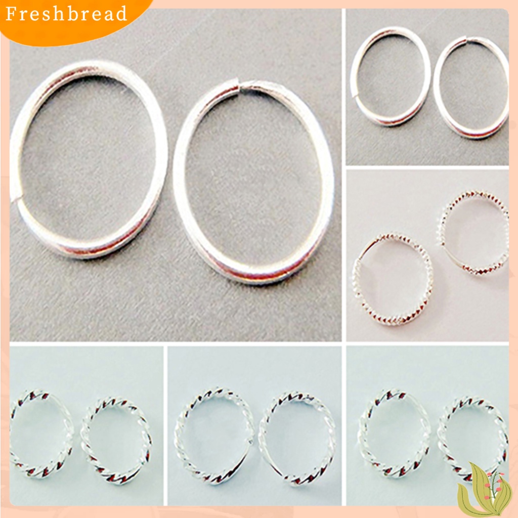 &lt; Freshbread &gt; Anting Wanita Gelombang Kecil/Besar Perhiasan Anting Lingkaran Penutup Snap Alloy Mengkilap Untuk Pernikahan