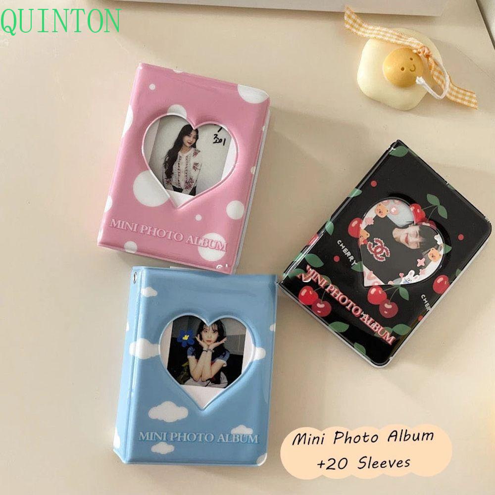 QUINTON Kawaii Kpop Card Binder 40 Pockets Name Card Book Photo Album Butterfly Photocard Holder ID Holder 3 Inch Love Hollow Business Card Binder Album