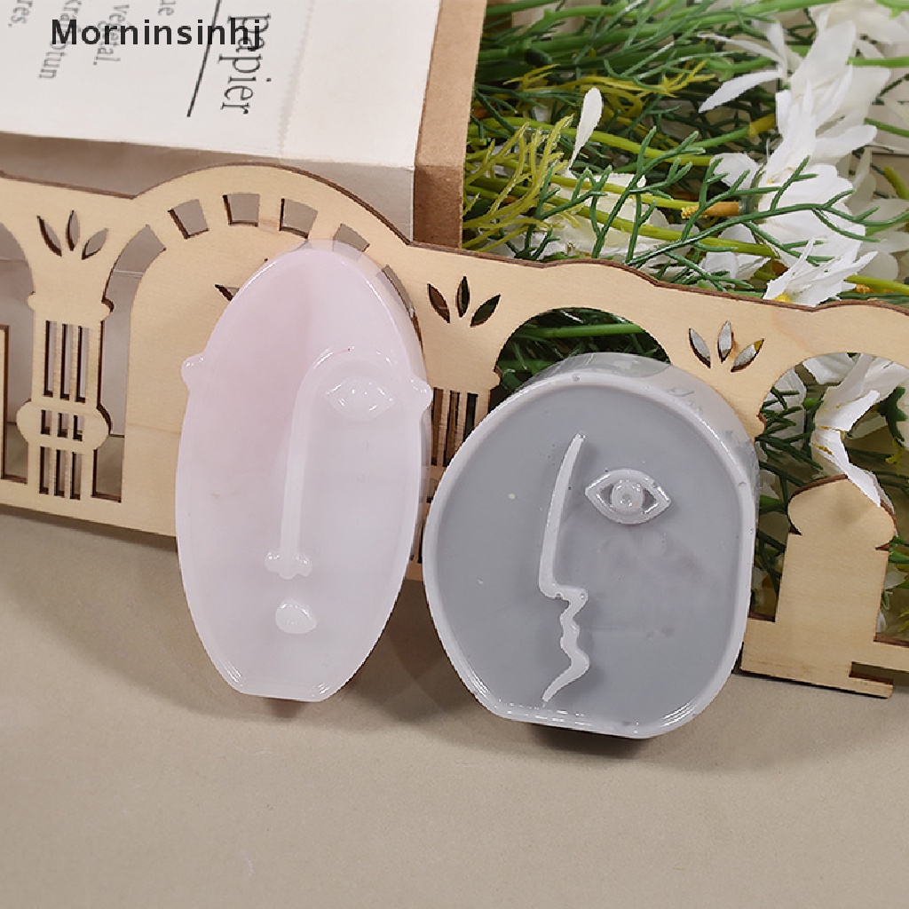 Mornin DIY Art Face Silicone Mold Handmade Abstrak Wajah Manusia Plester Epoxy Resin Aromath Sabun Cetakan Dekorasi Rumah id