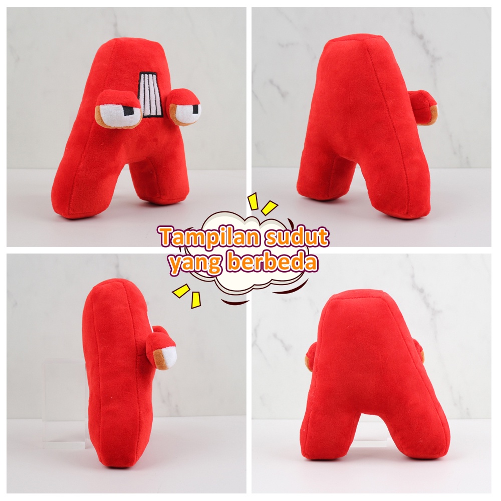 LAKOE Boneka Mainan Bantal Stuffed Plush Desain 26 Huruf/Alfabet Lore Stuffed Doll