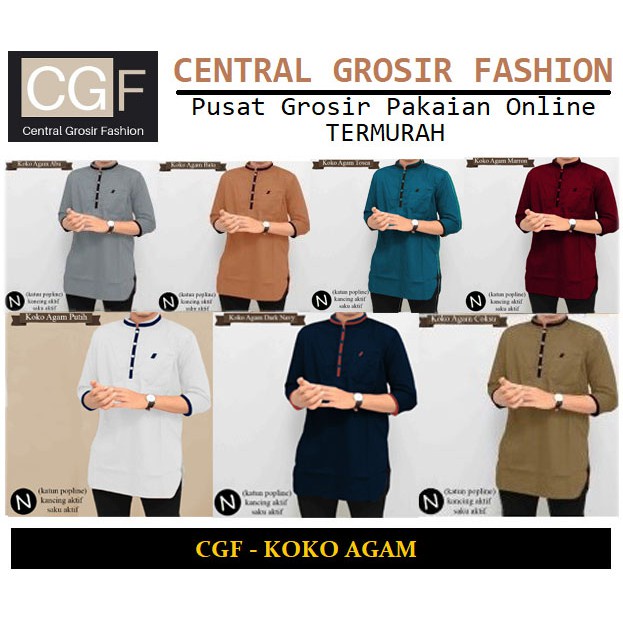 Koko Agam - Central Grosir Fashion (CGF) - Ukuran S-3XL - Matt Katun Poplin