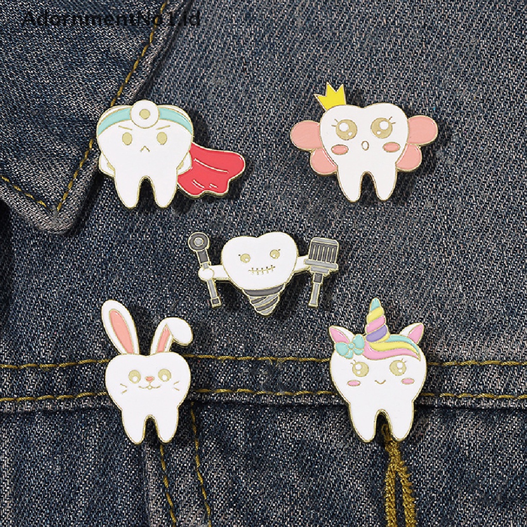 [AdornmentNo1] Kesehatan Mulut Enamel Pin Kerah Lencana Gigi Bros Fashion Perhiasan Accessries Hadiah [ID]