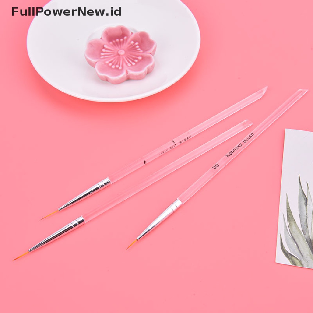 Power 3pcs Nail Art Menggambar Striping Liner Pen Brush DIY Paing Lines Set Manicure ID