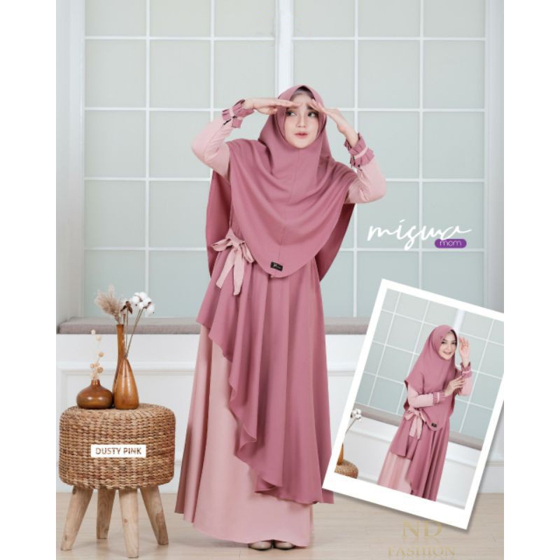 gamis terbaru set hijab/gamis busui/Gamis couple keluarga terbaru 2021/gamis terbaru anak dan ibu/Ga