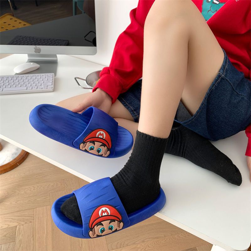 SANDAL SLOP JELLY WANITA KARAKTER LOTSO KWAS ANTI SLIP KARET Sandal SLIPPER 2022 KOREA ELASTIA SUPER MARIO BROSS Slipper Strap Comfy Tebal Empuk Enak Anti Slip