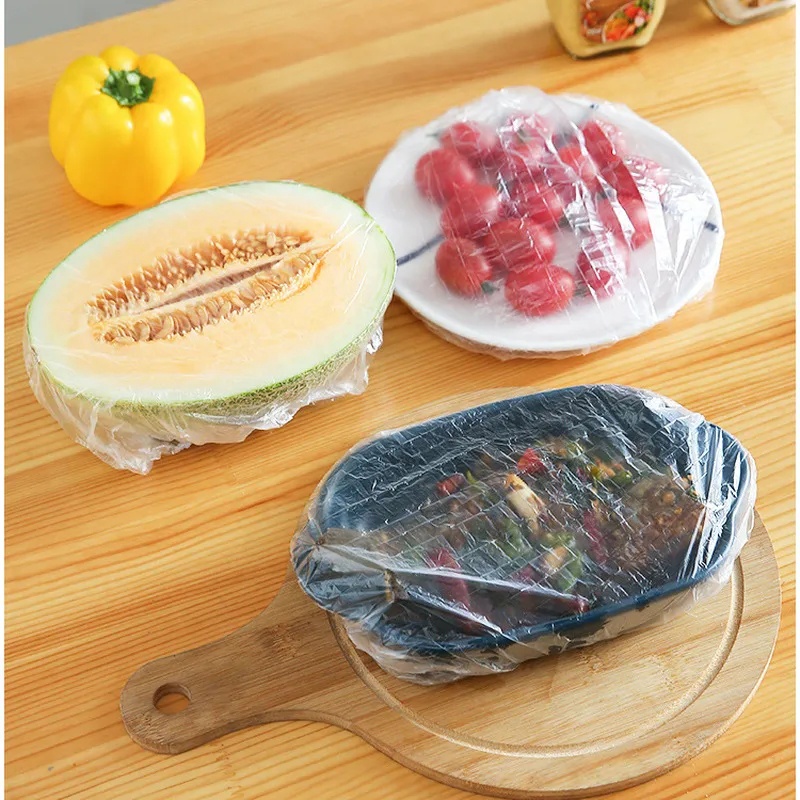 10/50pcs Penutup Makanan Plastik Transparan Sekali Pakai/Kulkas Dapur Anti-String Fresh Keeping Film