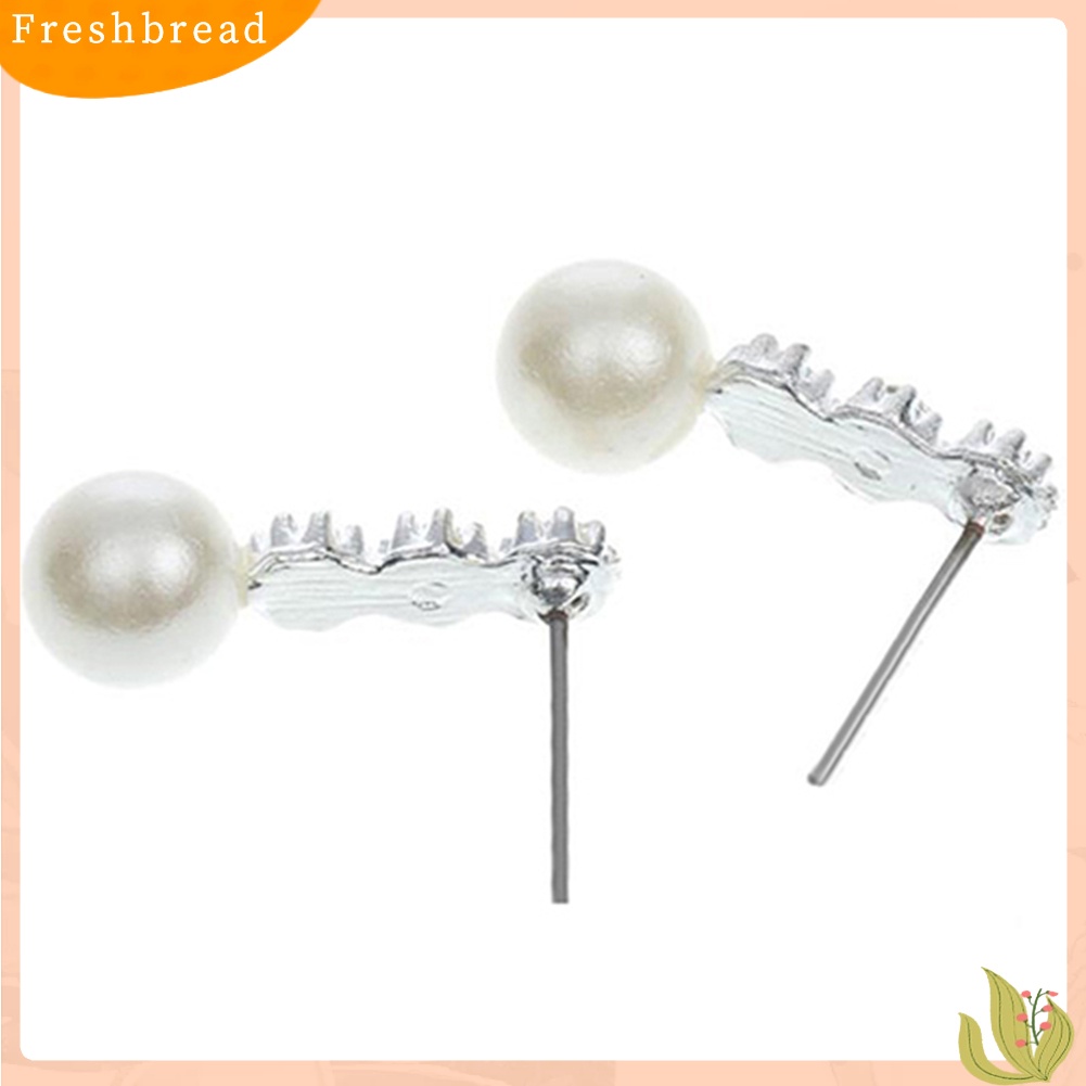 {In Stock} Anting Mutiara Imitasi Wanita Putih Berlian Imitasi Eardrop Ear Studs Perhiasan Pengantin Wanita