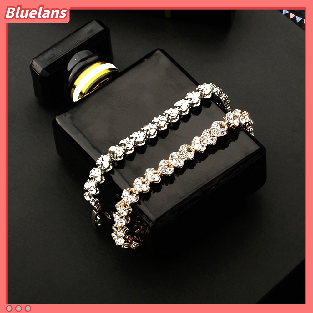 {In Stock} Wanita Fashion Penuh Cubic Zirconia Bertatahkan Gelang Bangle Pesta Perhiasan Hadiah